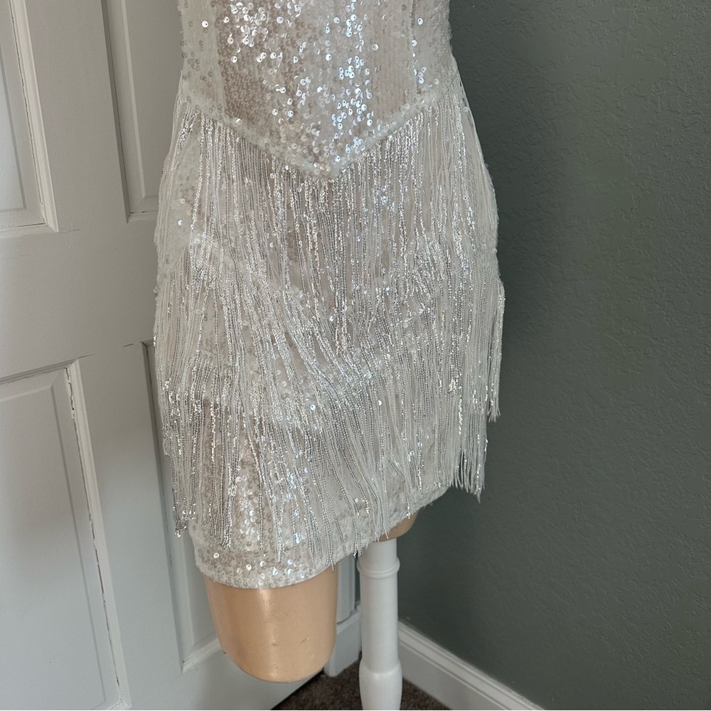 LULU’S LIMELIGHT LOVE SEQUIN FRINGE BODYCON MINI DRESS - Picture 8 of 14